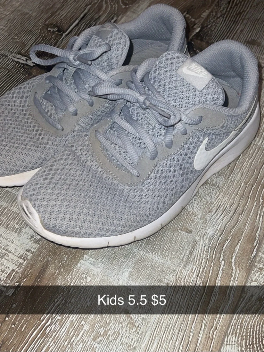 Nike Kids Light Gray Mesh Sneakers